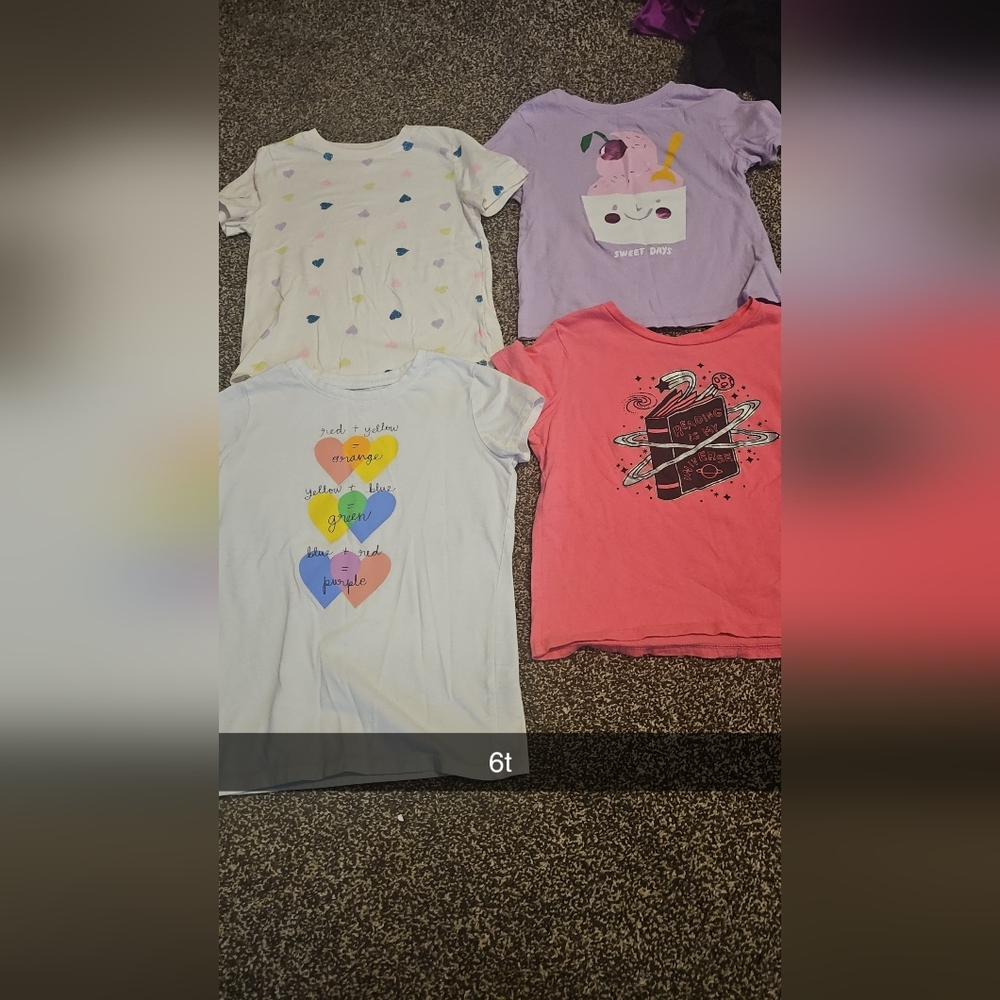 Old Navy Coral Pink Graphic Short Sleeve Kids Tee